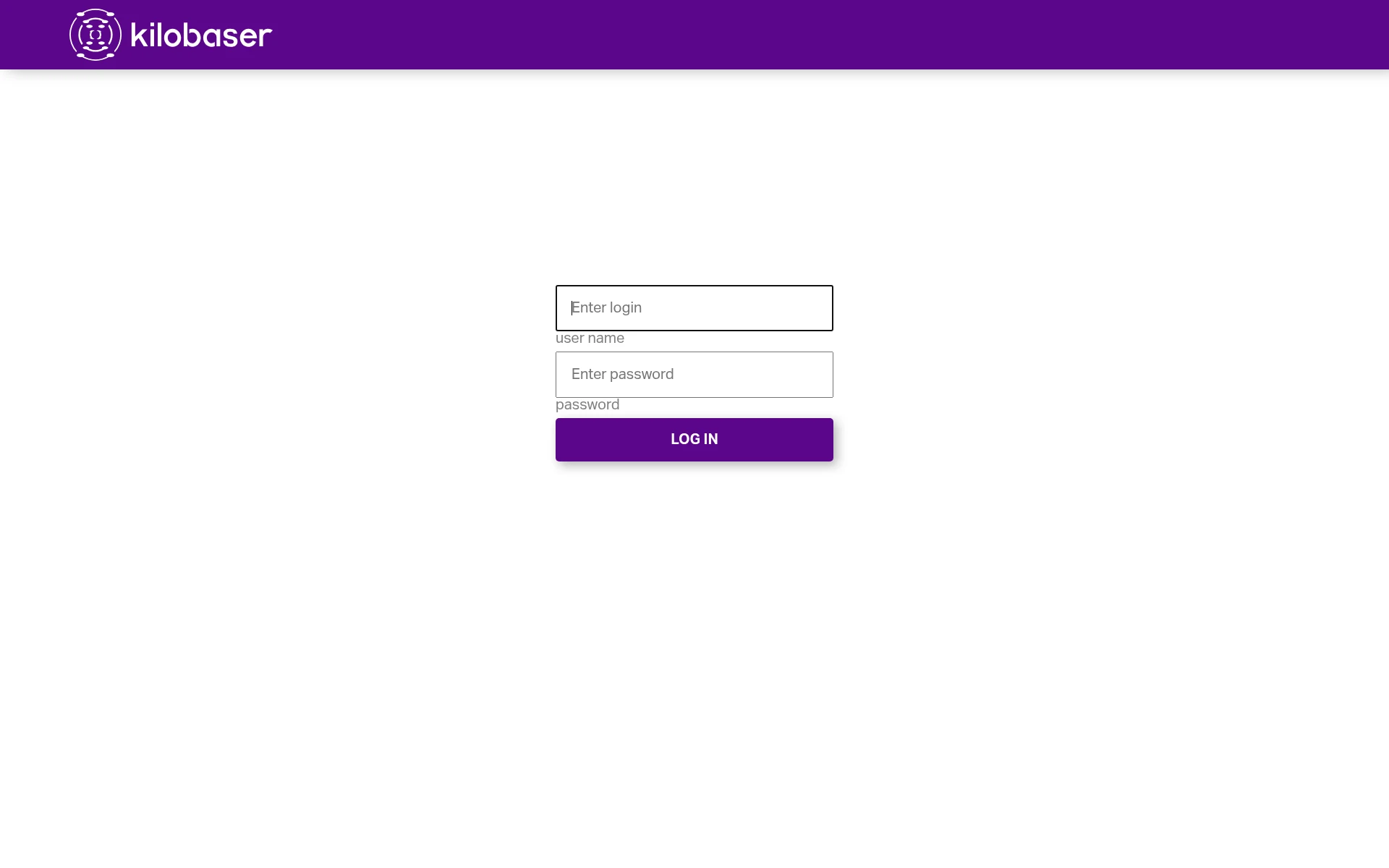 The device login screen in a browser